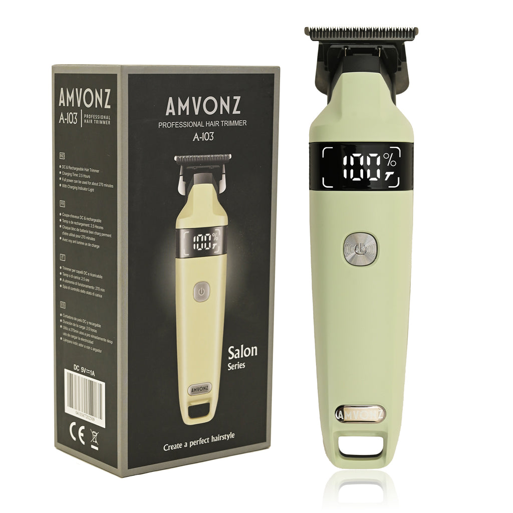 AMVONZ A-103 Professional Hair Trimmer, 270 Minutes Runtime, 7000 RPM Motor, Type-C USB Charging, 2000mAh Battery, 3 Guide Combs (1mm, 2mm, 3mm)
