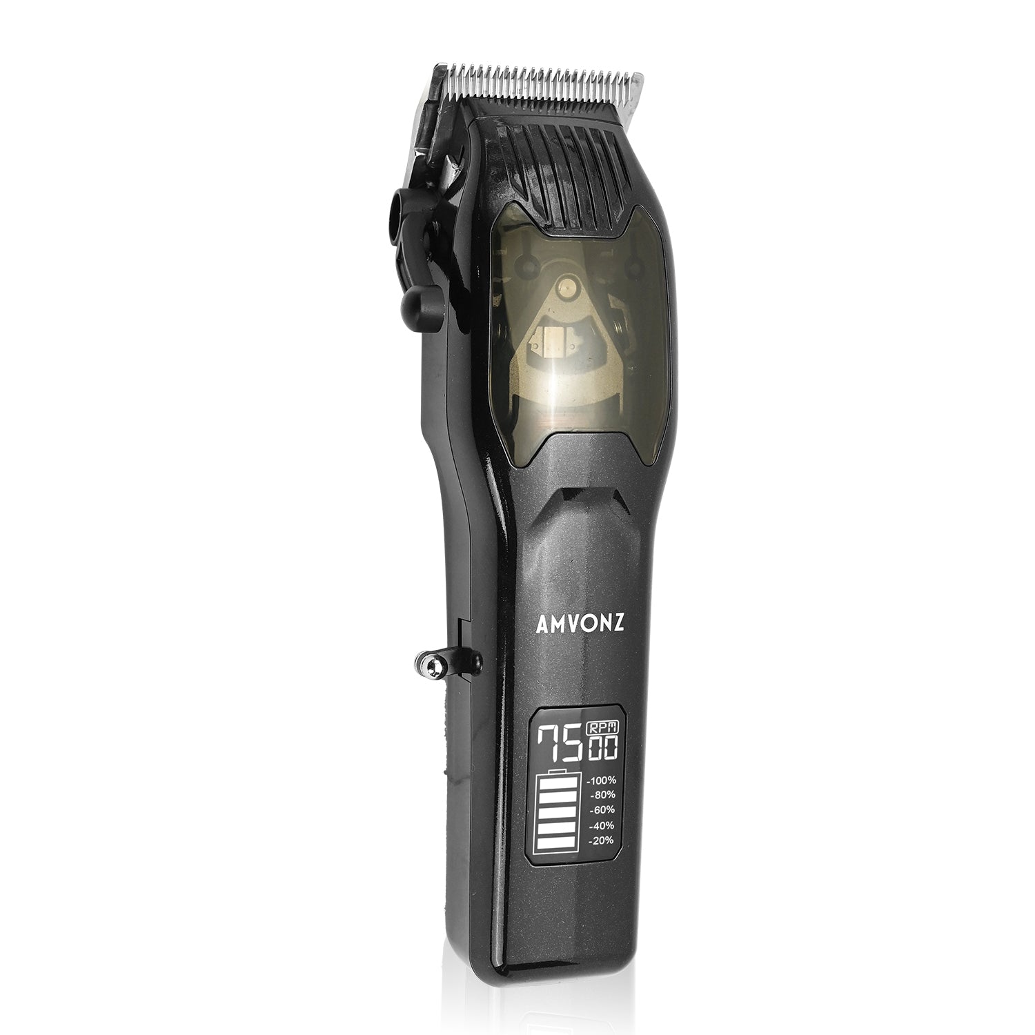 AMVONZ Professional Hair Clipper A-017, Salon Series, 120 Minutes Runtime, Digital Display, Type-C USB Charging, 4 Guide Combs