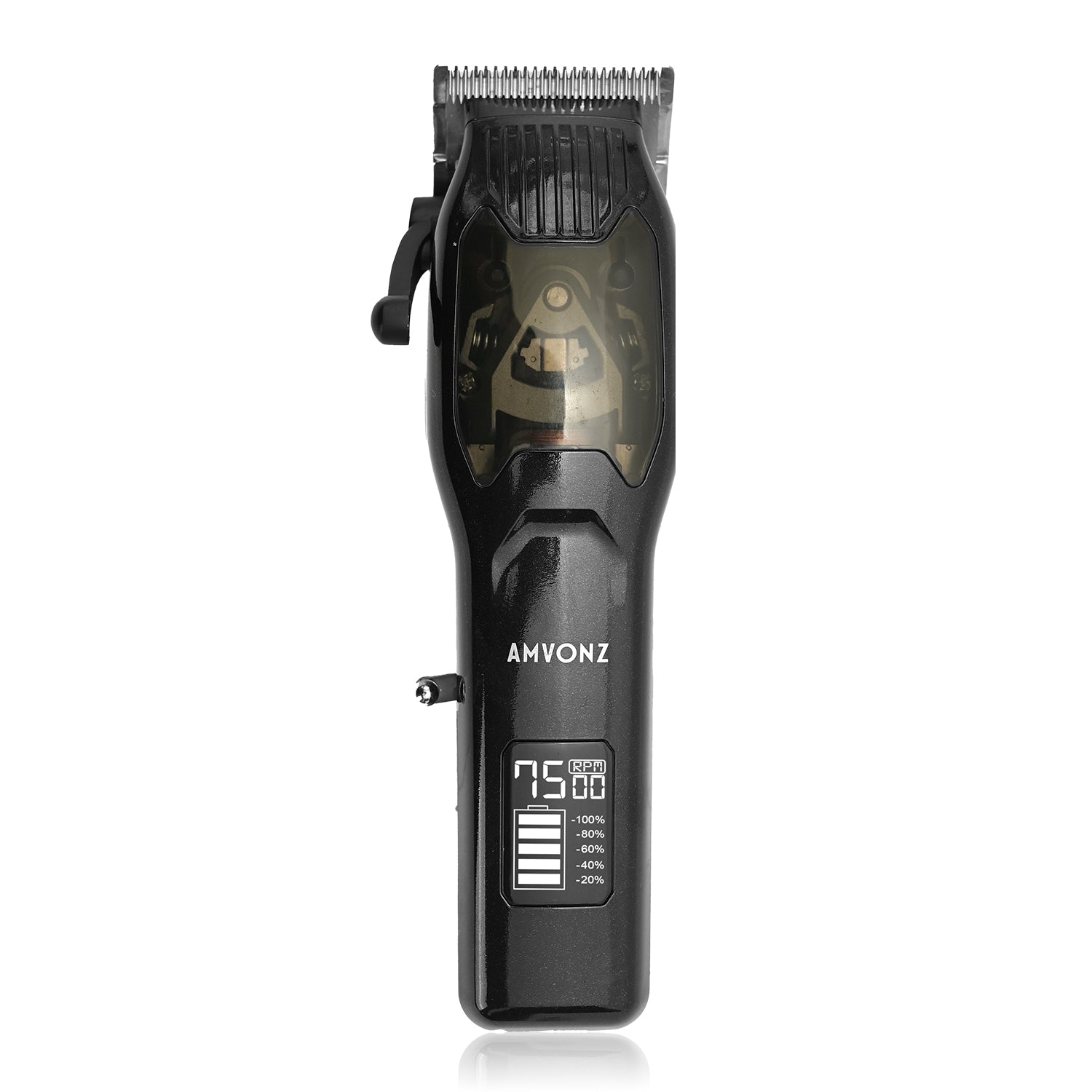 AMVONZ Professional Hair Clipper A-017, Salon Series, 120 Minutes Runtime, Digital Display, Type-C USB Charging, 4 Guide Combs