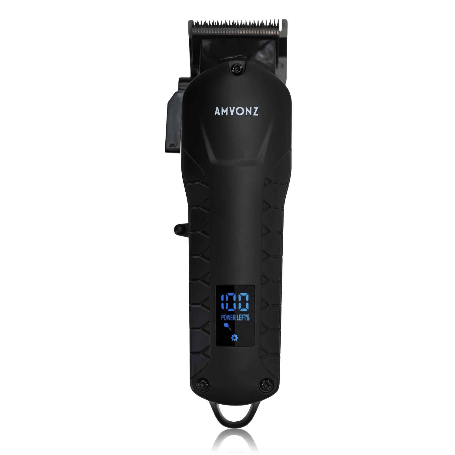 AMVONZ Professional Hair Clipper A-014, with LED Display, 200 Minutes Runtime, 2000mAh Lithium Battery, Type C USB Charging, Carbon Steel Blade, 4 Guide Combs