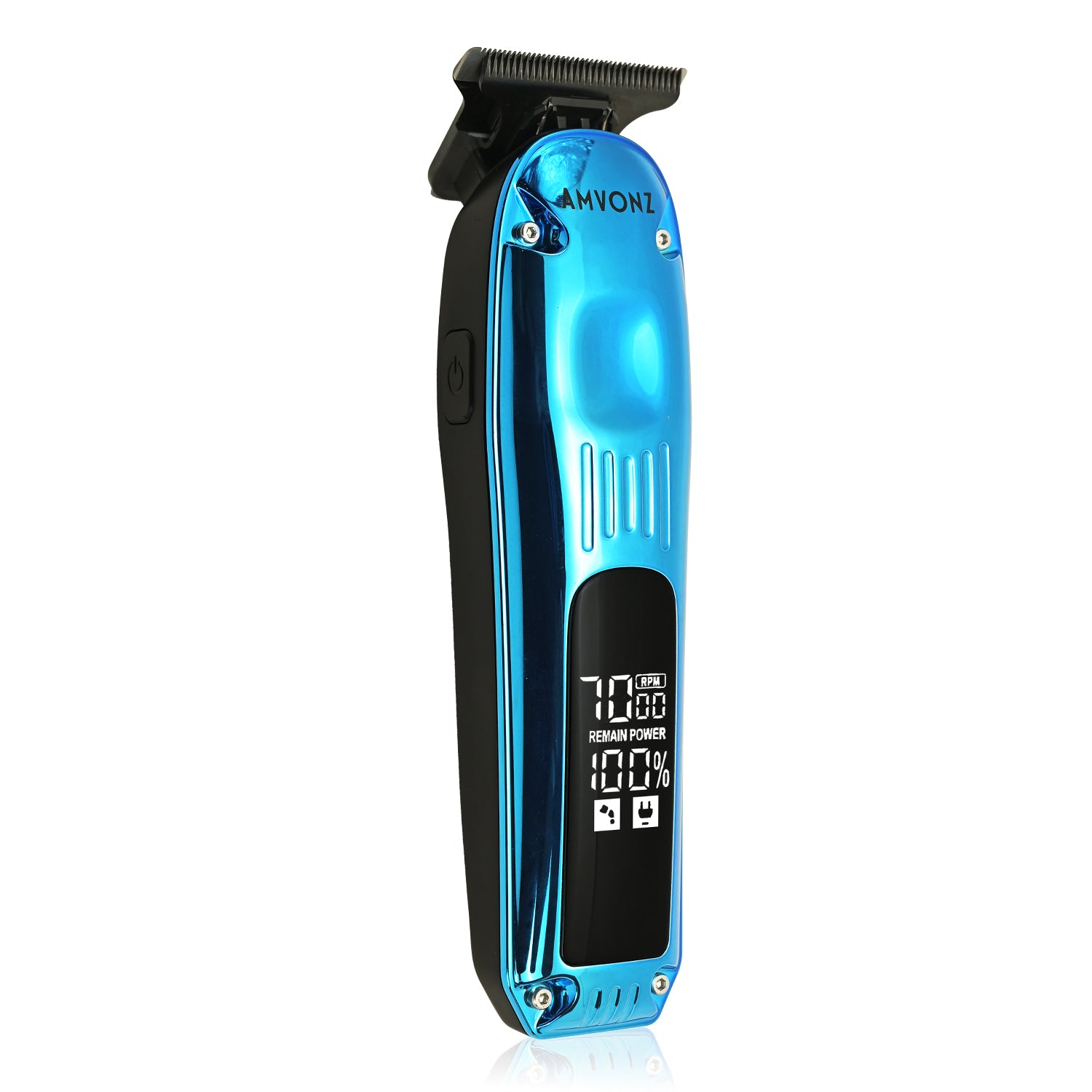 AMVONZ Professional Hair Trimmer A-102, LED Display, 90 Minutes Runtime, 600mAh Battery, Type-C Charging, 6 Guide Combs