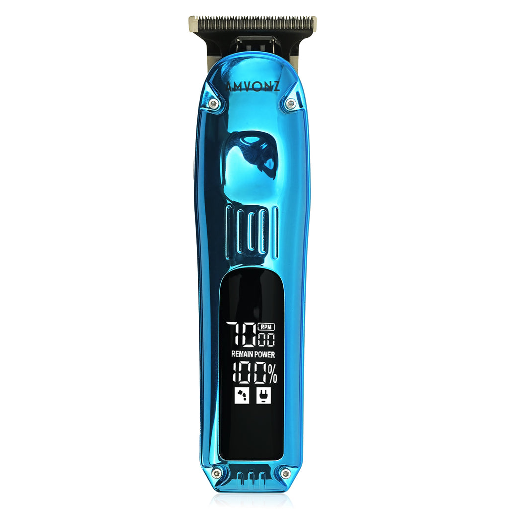 AMVONZ Professional Hair Trimmer A-102, LED Display, 90 Minutes Runtime, 600mAh Battery, Type-C Charging, 6 Guide Combs