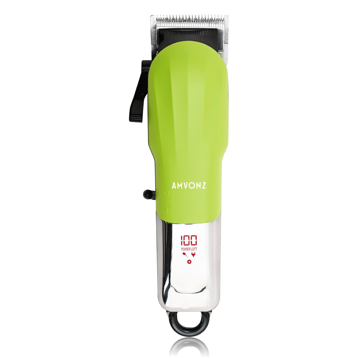 AMVONZ A-016 Professional Hair Clipper, Cordless, 200 Minutes Runtime, 2000mAh Battery, USB Charging, Taper Lever 0.8-2.0mm, 5 Guide Combs