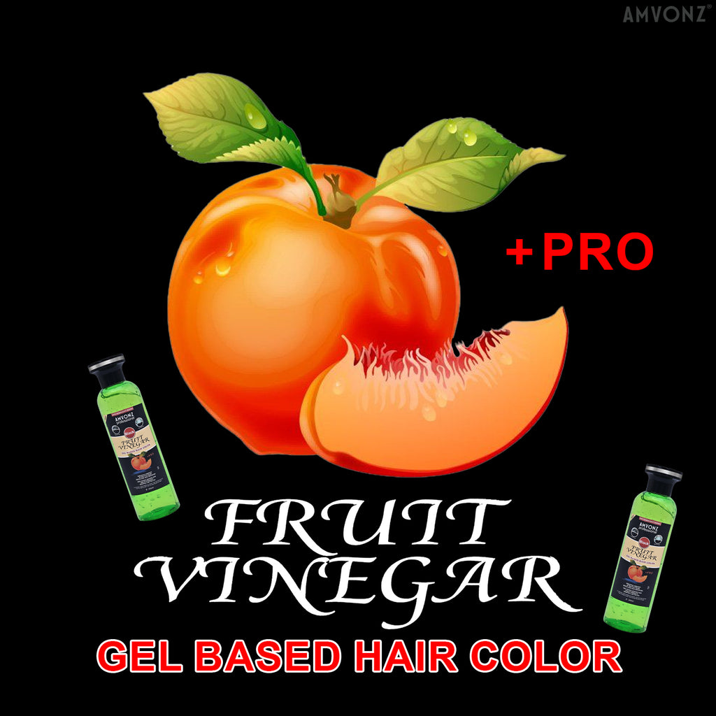 AMVONZ Professional Fruit Vinegar Gel Based Hair Colour, Black, 100% Grey Hair Coverage, 250ml x 2, Unisex