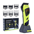 AMVONZ A-17 Pro Max Professional Hair Clipper, 9000 RPM Motor, 2500mAh Lithium Battery, 2.5 Hours Runtime, Type-C Fast Charging, LED Display, Charging Stand, Adjustable Taper Lever, 6 Guide Combs